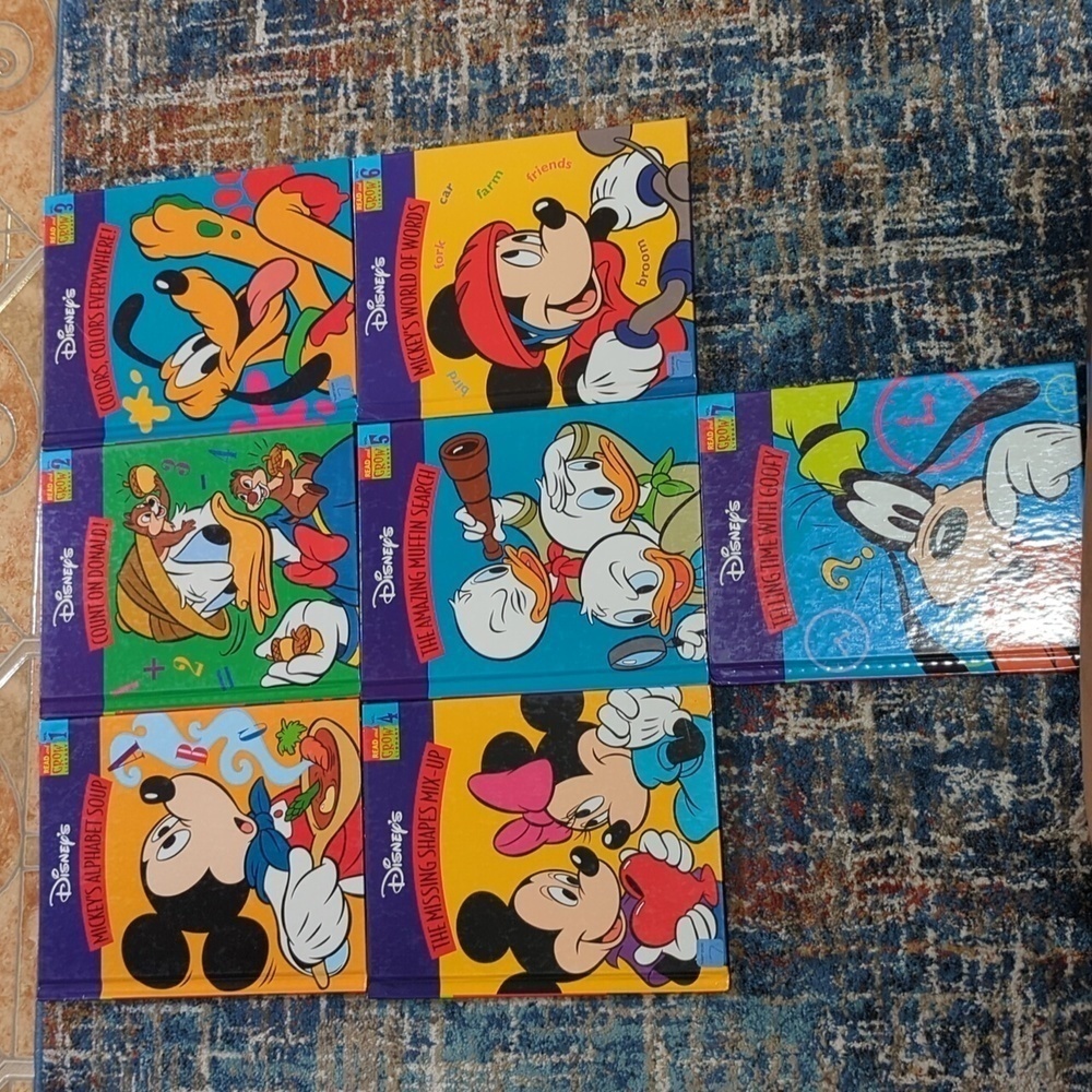Disney VTG Read & Grow Library Books #1-7 Hardback